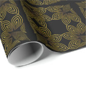 Goldene Blume Geschenkpapier (Rolleneckpunkt)