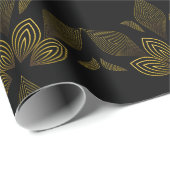 Goldene Blume Geschenkpapier (Rolleneckpunkt)