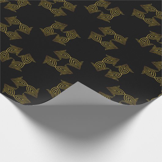 Goldene Blume Geschenkpapier (Ecke)