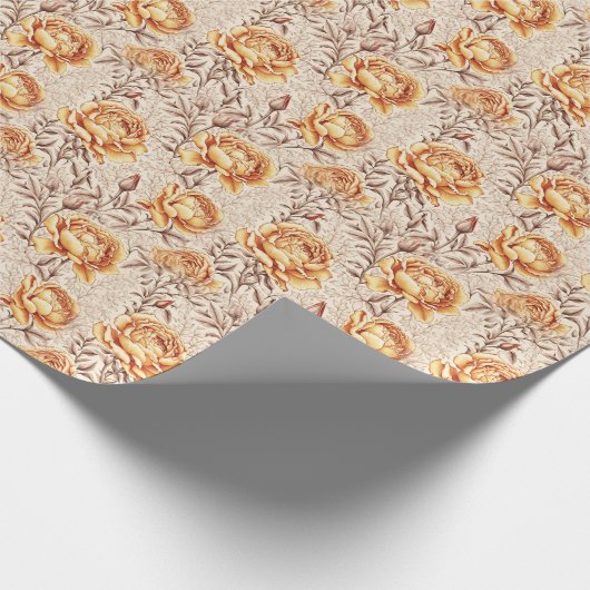 Goldene Blume Geschenkpapier (Ecke)