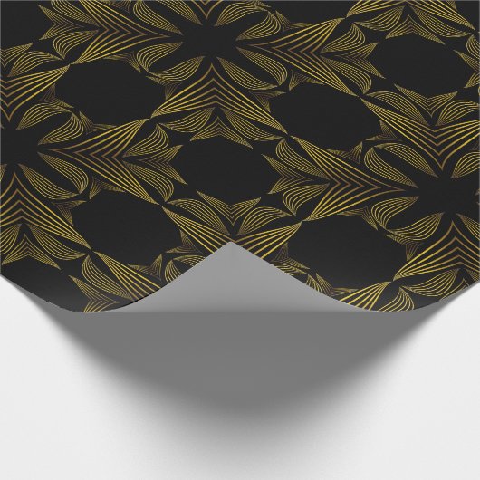 Goldene Blume Geschenkpapier (Ecke)