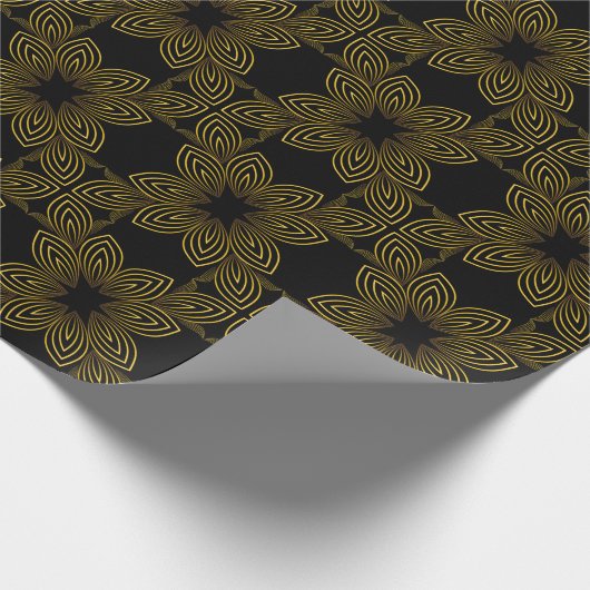 Goldene Blume Geschenkpapier (Ecke)