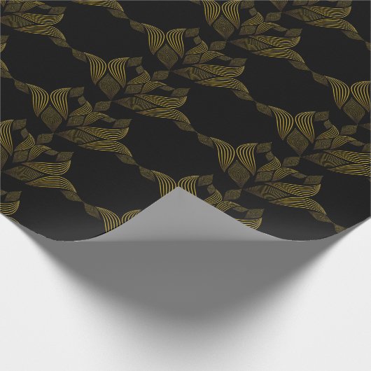 Goldene Blume Geschenkpapier (Ecke)