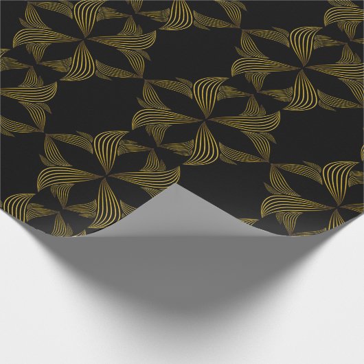Goldene Blume Geschenkpapier (Ecke)