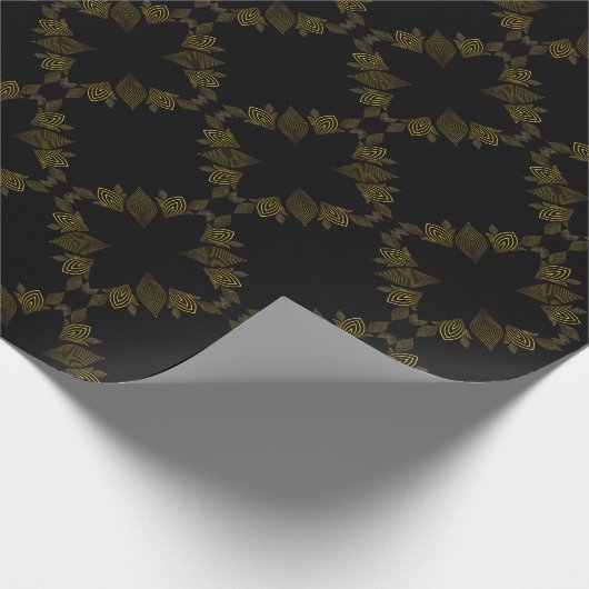 Goldene Blume Geschenkpapier (Ecke)