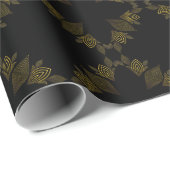 Goldene Blume Geschenkpapier (Rolleneckpunkt)