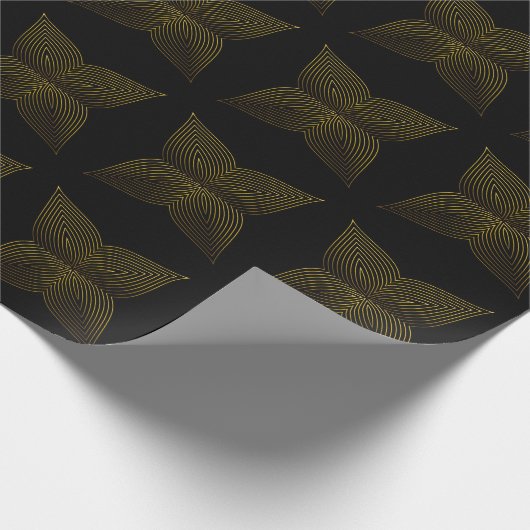 Goldene Blume Geschenkpapier (Ecke)
