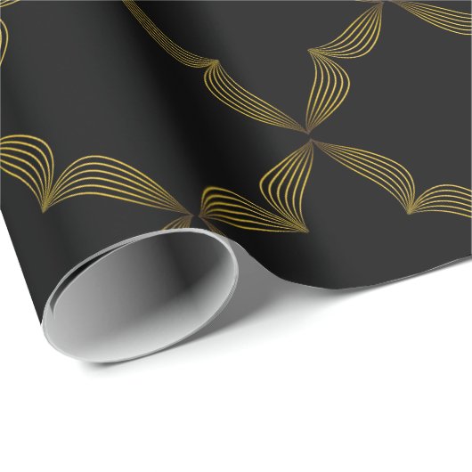 Goldene Blume Geschenkpapier (Rolleneckpunkt)