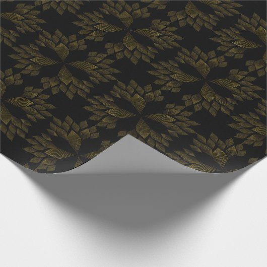 Goldene Blume Geschenkpapier (Ecke)