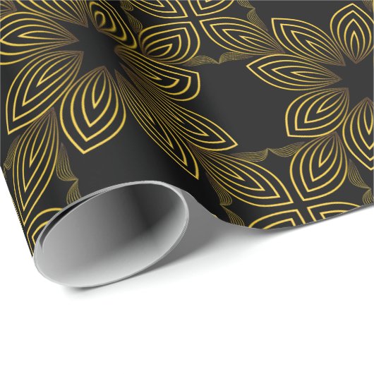 Goldene Blume Geschenkpapier (Rolleneckpunkt)