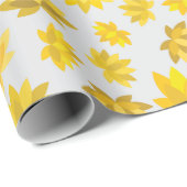 Goldene Blume Herbst leicht Grau nahtlos Geburtsta Geschenkpapier (Rolleneckpunkt)