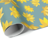 Goldene Blume Herbst Nahtlose Geburtstagsfeier Geschenkpapier (Rolleneckpunkt)