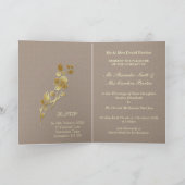Goldene Blume Hochzeitskarte Einladung (Innenseite)