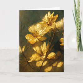 Goldene Blume im Sonnenschein Grußkarte Karte