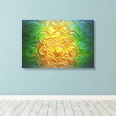 Goldene Blume Leinwanddruck (Insitu (Holzboden))