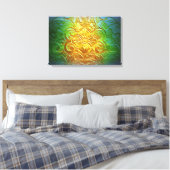Goldene Blume Leinwanddruck (Insitu (Schlafzimmer))