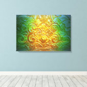 Goldene Blume Leinwanddruck (Insitu (Holzboden))