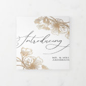 Goldene Blume Lopement Foto Gallery Dreifach Gefaltete Einladung (Cover)