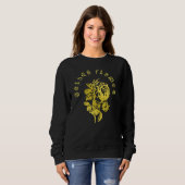 Goldene Blume – Luxusdesign im Stickstil Sweatshirt (Vorne ganz)