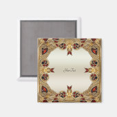 Goldene Blume Magnet (Vorderseite/Rückseite)