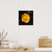 Goldene Blume Makrofotografie Poster (Küche)