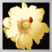 Goldene Blume mit Ladybug Foliendrucke (Vorderseite)