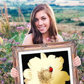 Goldene Blume mit Ladybug Foliendrucke