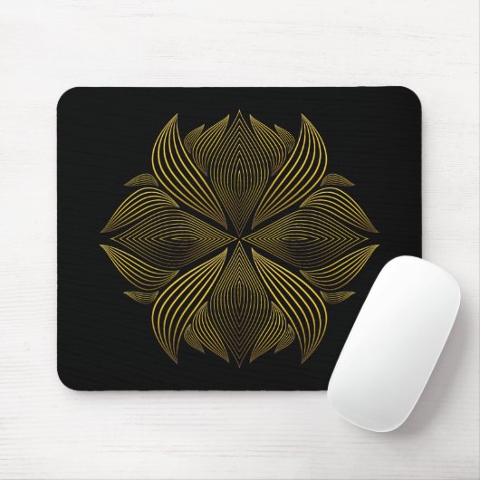 Goldene Blume Mousepad (Mit Mouse)