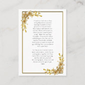 Goldene Blume Orthodoxe Hochzeitskarte Platzkarte (Rückseite)