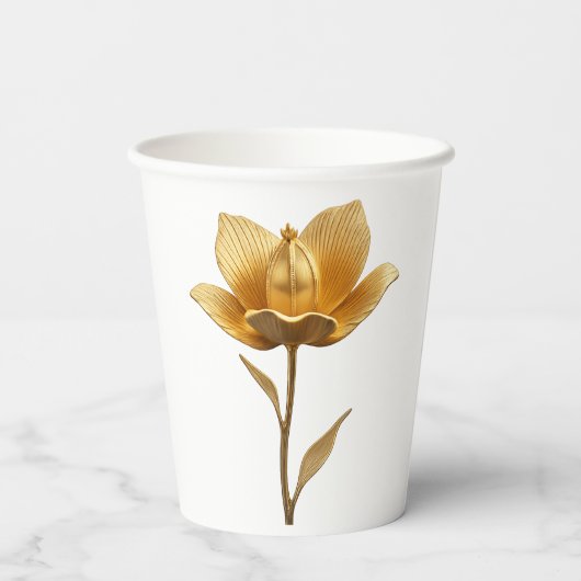 Goldene Blume Pappbecher (Rückseite)