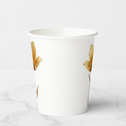 Goldene Blume Pappbecher (Links)