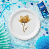 Goldene Blume  Pappteller (Party)
