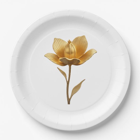Goldene Blume  Pappteller (Vorderseite)