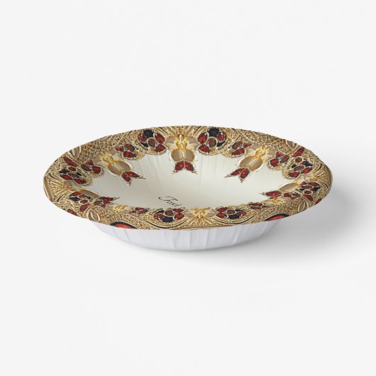 Goldene Blume Pappteller (Gewinkelt)