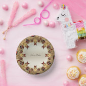 Goldene Blume Pappteller (Party)