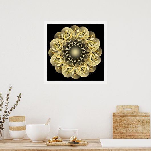 Goldene Blume Poster (Küche)