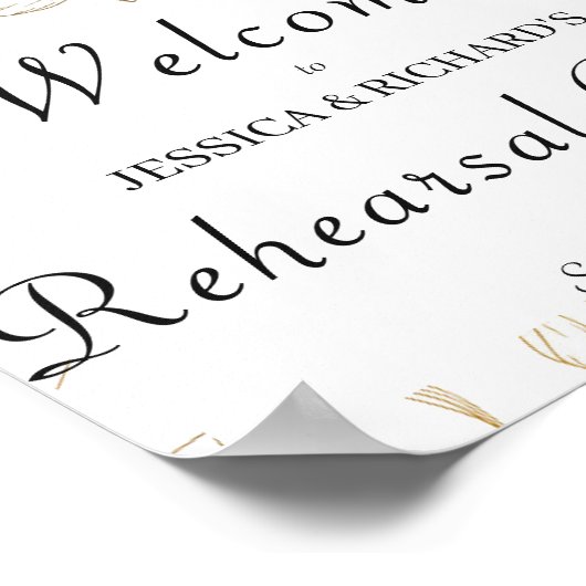 Goldene Blume Probe Dinner Willkommenspopster-Zeic Poster (Ecke)