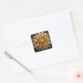 Goldene Blume Quadratischer Aufkleber (Umschlag)