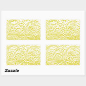 Goldene Blume Rechteckiger Aufkleber (Blatt)