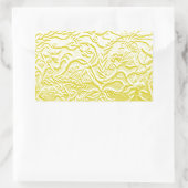 Goldene Blume Rechteckiger Aufkleber (Tasche)