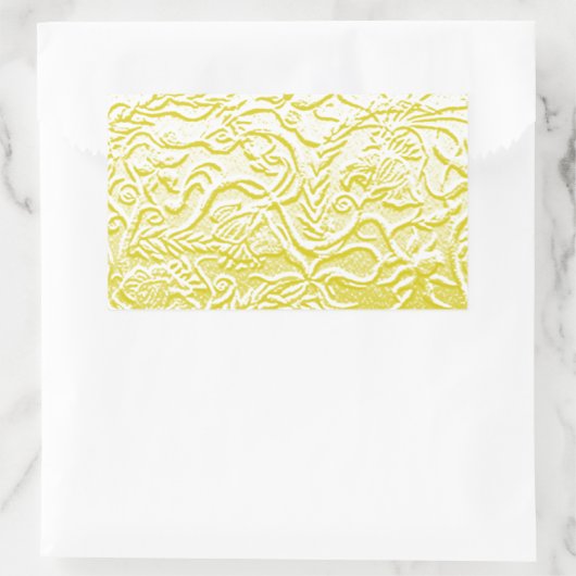 Goldene Blume Rechteckiger Aufkleber (Tasche)