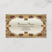 Goldene Blume Red Gemstone Business Card Visitenkarte (Rückseite)