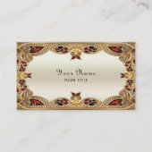 Goldene Blume Red Gemstone Business Card Visitenkarte (Vorderseite)