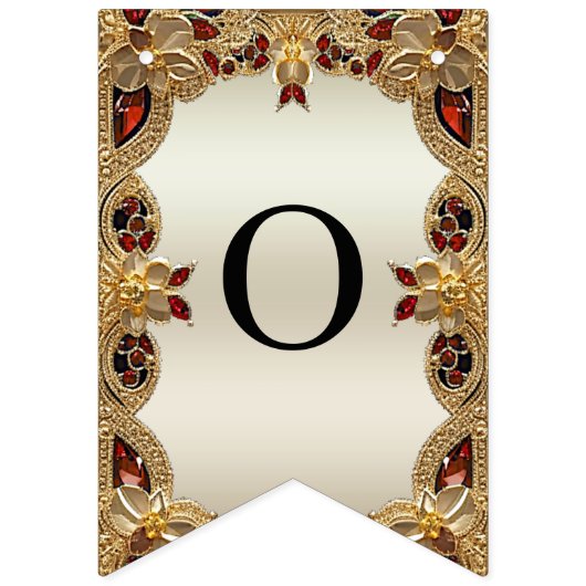 Goldene Blume - Rote Edelsteinjagd Wimpelkette (Zweite Fahne)