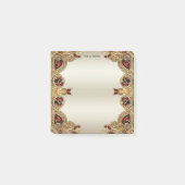 Goldene Blume Roter Edelstein Post Hinweise Post-it Klebezettel (Vorderseite)