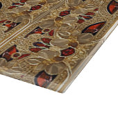 Goldene Blume Roter Edelstein Schneidebrett (Ecke)