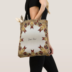 Goldene Blume Roter Edelstein Tasche