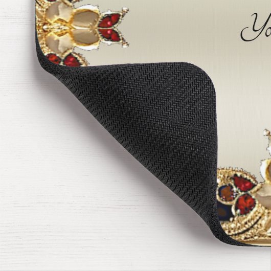 Goldene Blume Roter Gemstone Mousepad (Ecke)