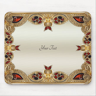 Goldene Blume Roter Gemstone Mousepad