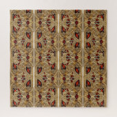 Goldene Blume Rotes Dekorationspuzzle Puzzle (Vertikal)